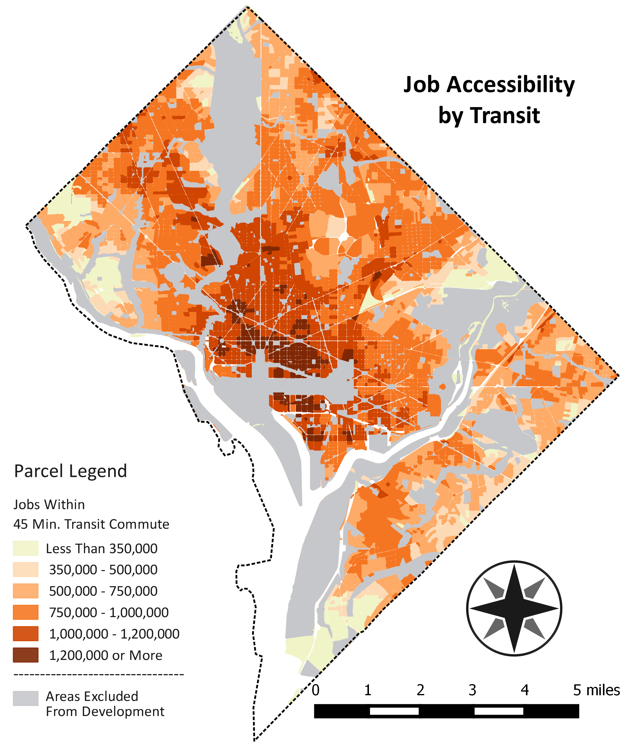 Map of Job Accessibility by Transit